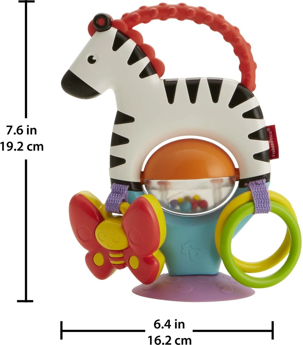 Fisher Price - Activity Zebra - Rammelaar - Speeltje En Bijtring - Grijpspeelgoed - Afbeelding 5