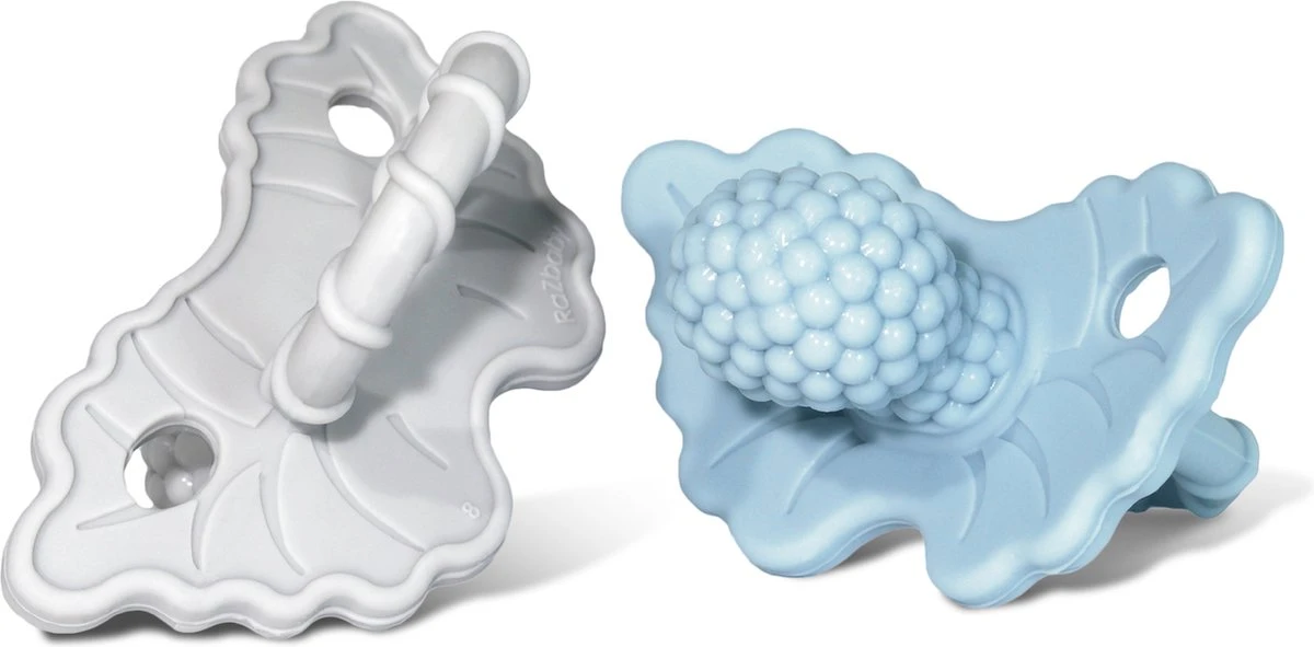 RaZbaby RaZberry - Bijtspeentje - Blauw - Grijs - 2 Stuks