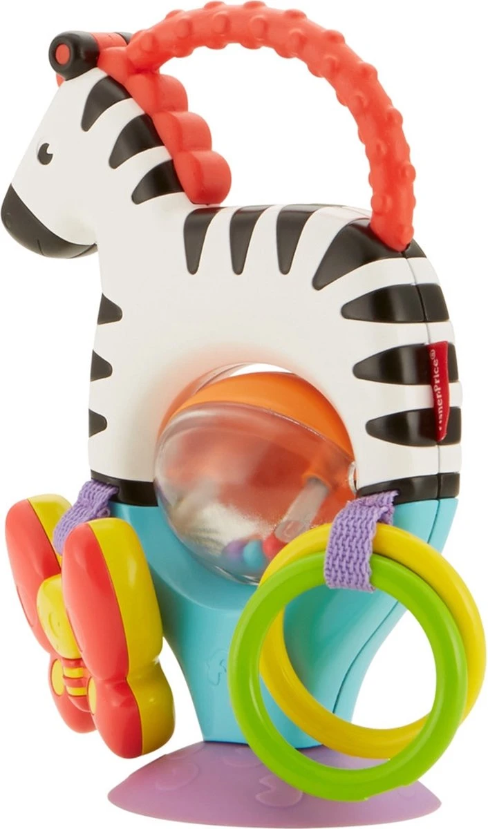 Fisher Price - Activity Zebra - Rammelaar - Speeltje En Bijtring - Grijpspeelgoed