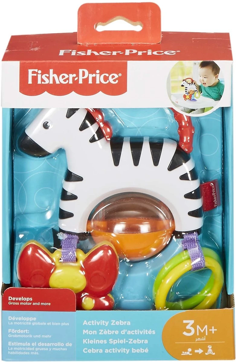 Fisher Price - Activity Zebra - Rammelaar - Speeltje En Bijtring - Grijpspeelgoed - Afbeelding 11