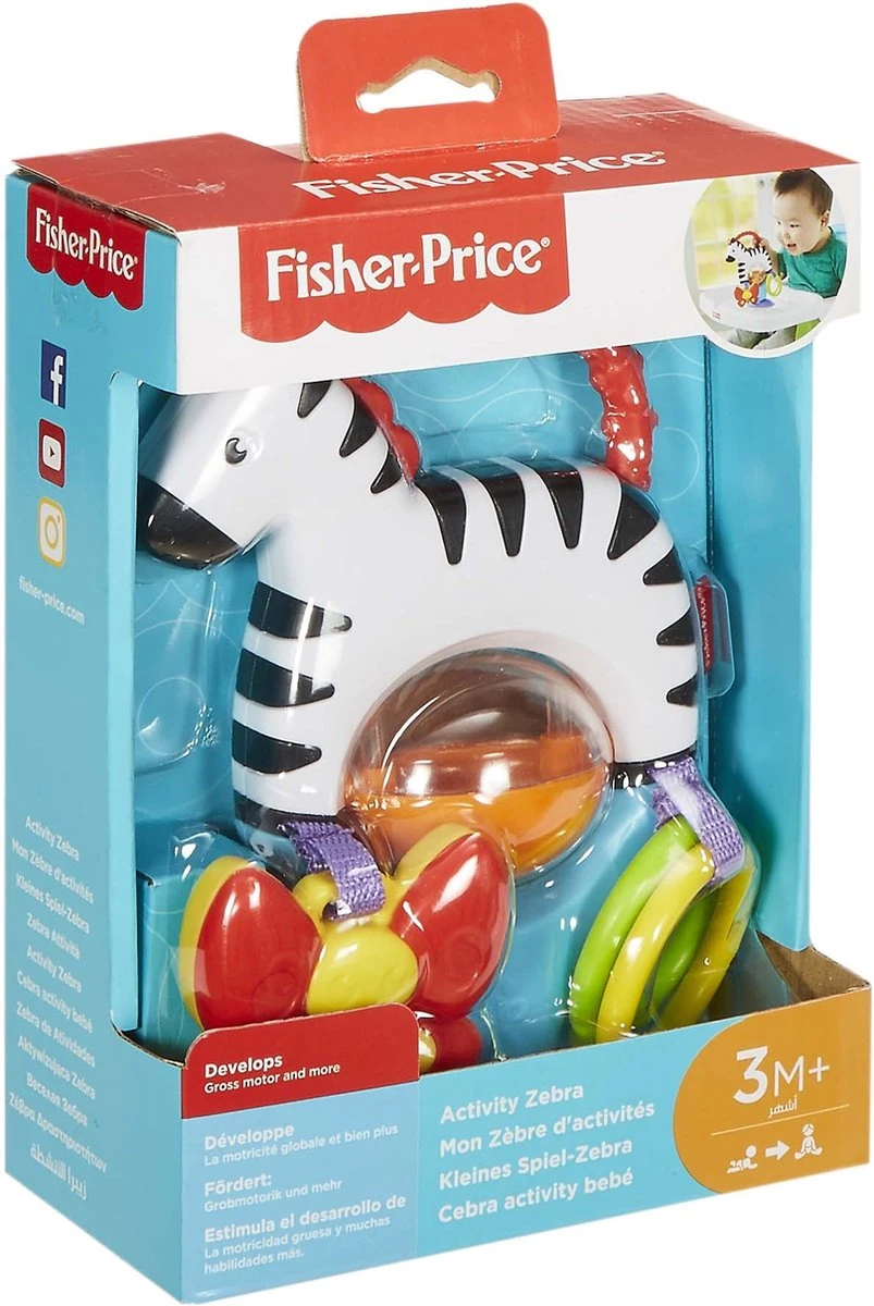 Fisher Price - Activity Zebra - Rammelaar - Speeltje En Bijtring - Grijpspeelgoed - Afbeelding 12